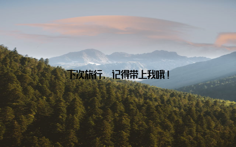 下次旅行, 记得带上我哦!