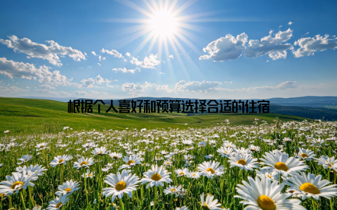 根据个人喜好和预算选择合适的住宿