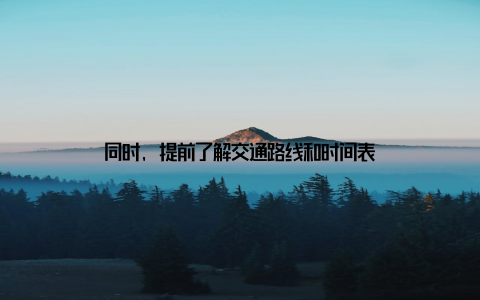 同时, 提前了解交通路线和时间表