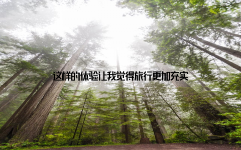 这样的体验让我觉得旅行更加充实