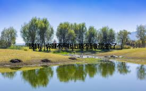 这样, 你就不用担心找不到好吃的了